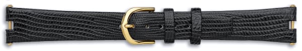Lizard Grain Calf Leather Cut Out Ends & Gilt Fitting Watch Strap