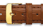 Italian Grain Calf Leather Crocodile Grain Padded Extra Long Watch Straps