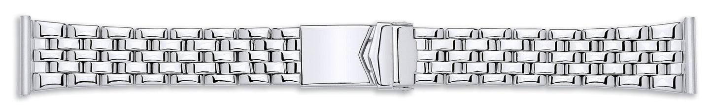 Gents Polished Semi Solid Centre Fold Bracelet With Lock 20-22mm