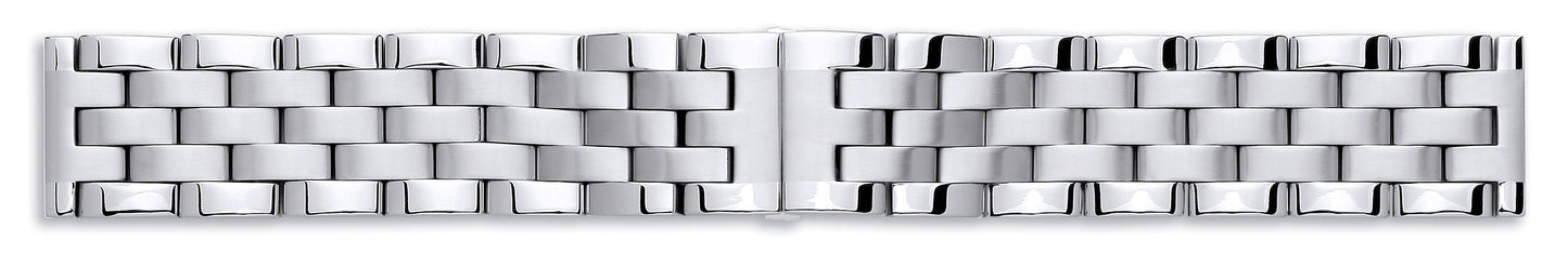 Gents Stainless Steel Solid Link Centre Opening Bracelet 20, 22 or 24mm
