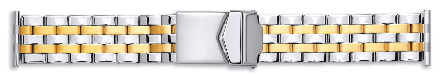 Gents Semi Solid Centre Fold Bracelet With Lock 20-22mm
