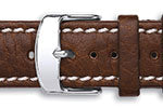 Milano Italian Buffalo Calf Leather Heavy Padded Contrast Stitch Watch Straps