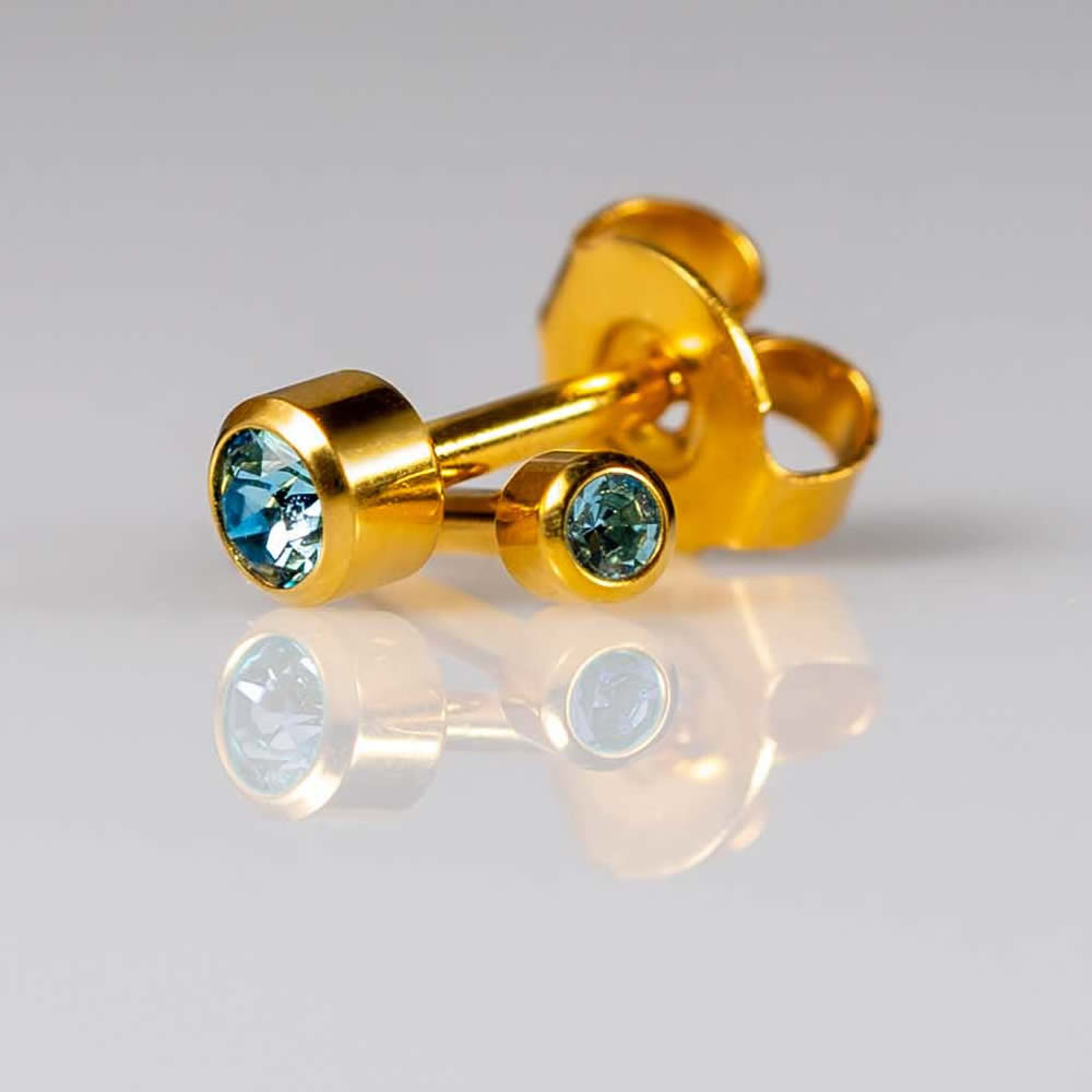 Caflon Mini 24ct Gold Plated Aquamarine (March)