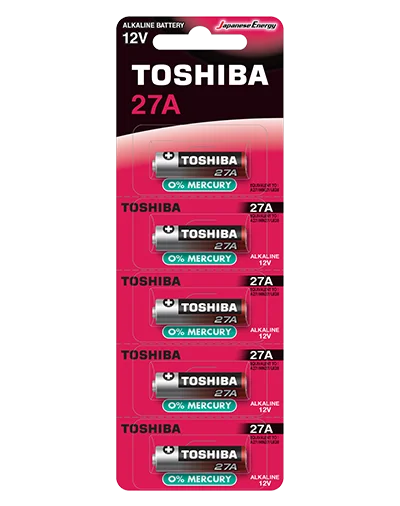 Toshiba 27A 12V Alkaline Battery Strip of 5
