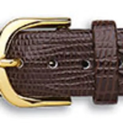 Lizard Grain Calf Leather Cut Out Ends & Gilt Fitting Watch Strap
