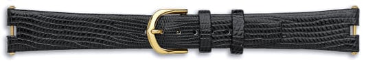 Lizard Grain Calf Leather Cut Out Ends & Gilt Fitting Watch Strap