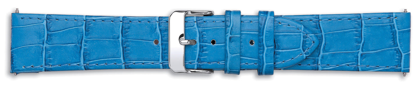 Crocodile Grain Calf Leather Unpadded Watch Straps
