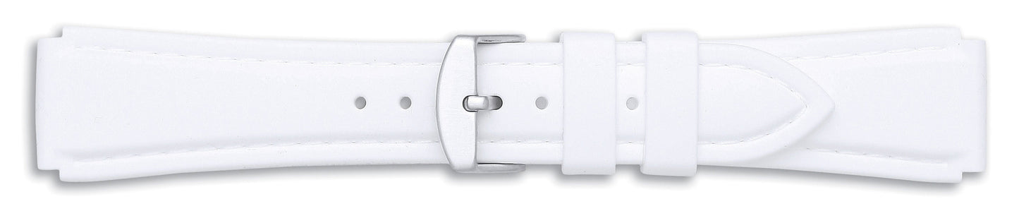 Silicon White Mock Stitched Diver Watch Strap