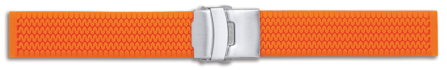 Silicon Rubber Tyre Tread Centre Clasp Diver Watch Straps