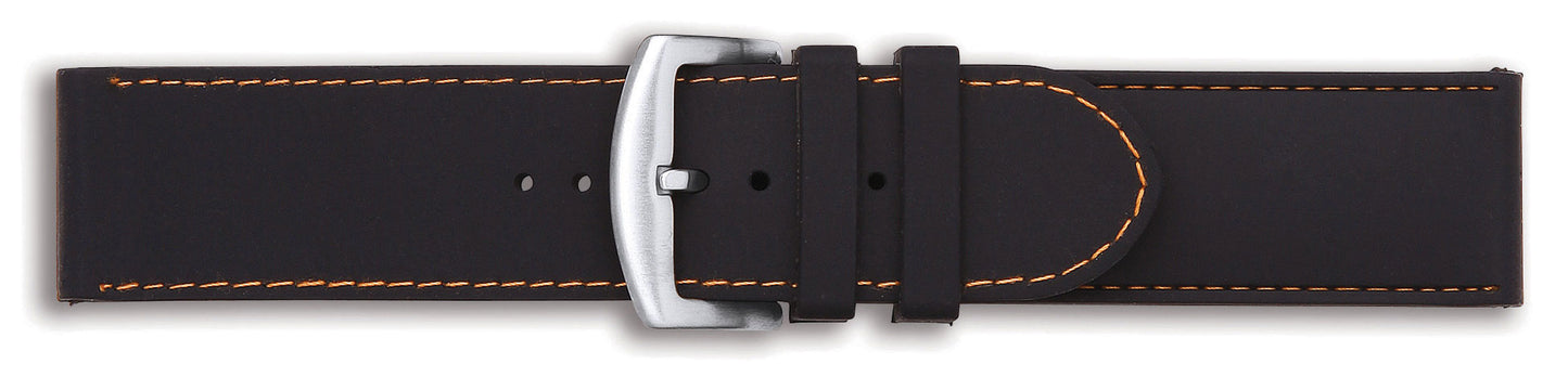 Silicon Smooth Diver Contrast Stitch Watch Strap