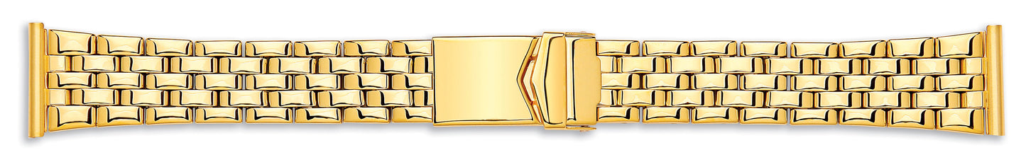 Gents Polished Semi Solid Centre Fold Bracelet With Lock 20-22mm