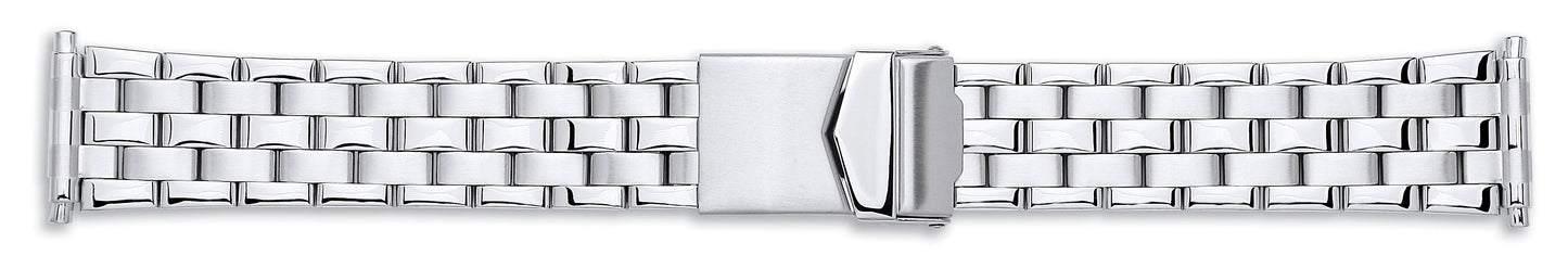 Gents Steel Centre Fold Bracelet With Lock 18-22mm