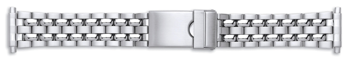 Gents Stainless Steel Centre Fold Bracelet With Lock 18-22mm