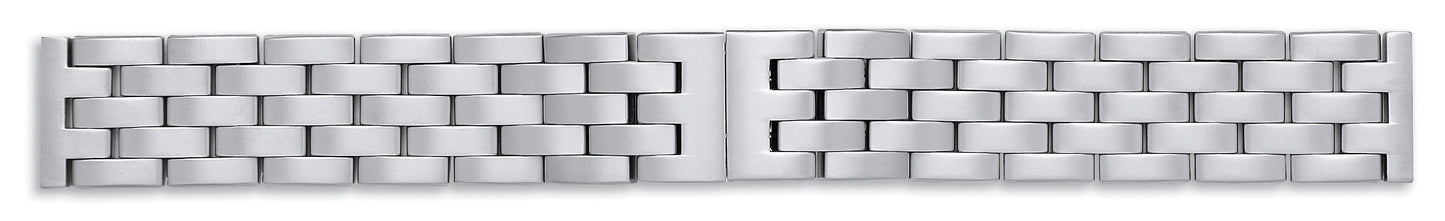 Gents Stainless Steel Matt Finish Solid Link Centre Opening Bracelet 20, 22 or 24mm