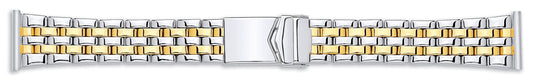 Gents Polished Semi Solid Centre Fold Bracelet With Lock 20-22mm
