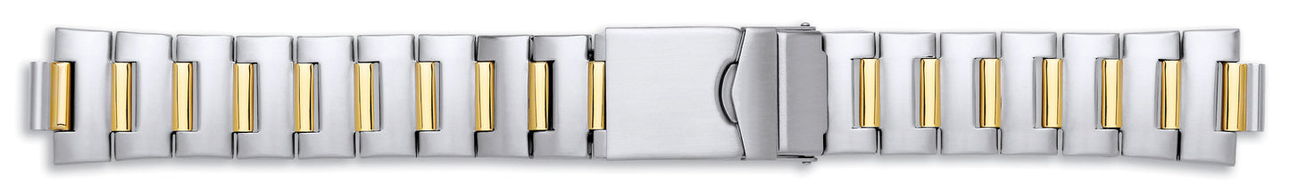 Gents Stainless Steel Semi Solid Centre Fold Bracelet With Lock 18-20mm