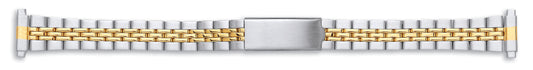 Ladies Tu-Tone Folding Clasp Bracelet 12-14mm