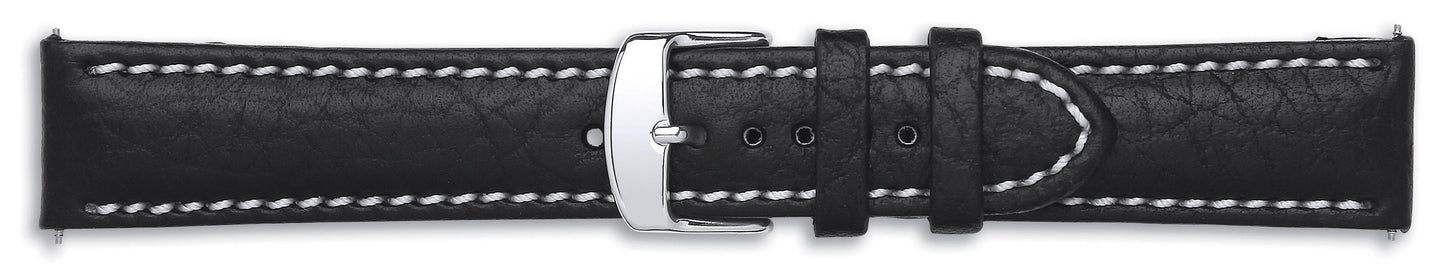 Milano Italian Buffalo Calf Leather Heavy Padded Contrast Stitch Watch Straps
