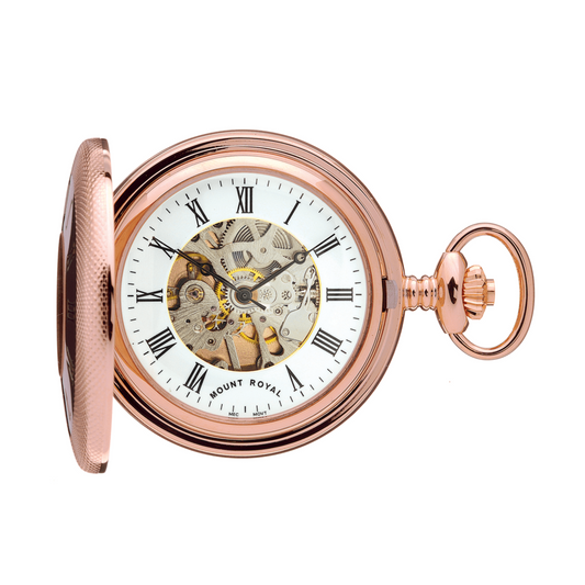 Half Hunter B45 Skeleton Pocket Watch