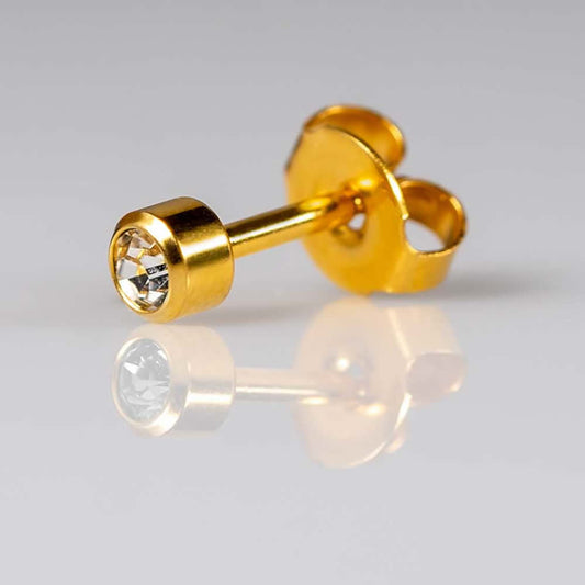 Caflon 24ct Gold Plated White Crystal (April)