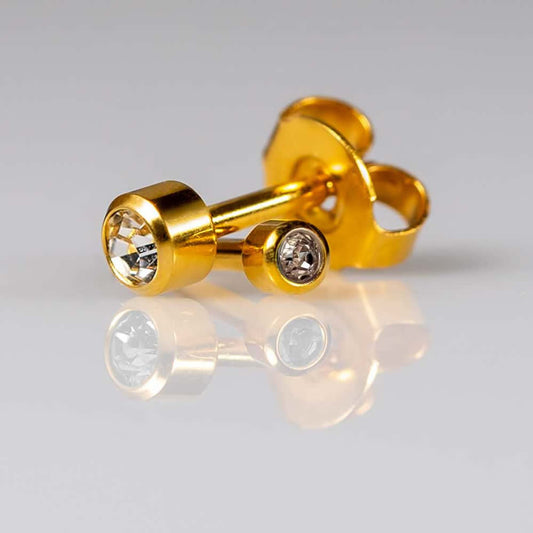 Caflon Mini 24ct Gold Plated White Crystal (April)