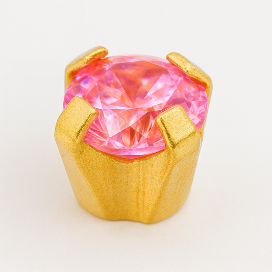 Caflon Safetec 9ct Claw Set Pink CZ Ear Piercing Stud