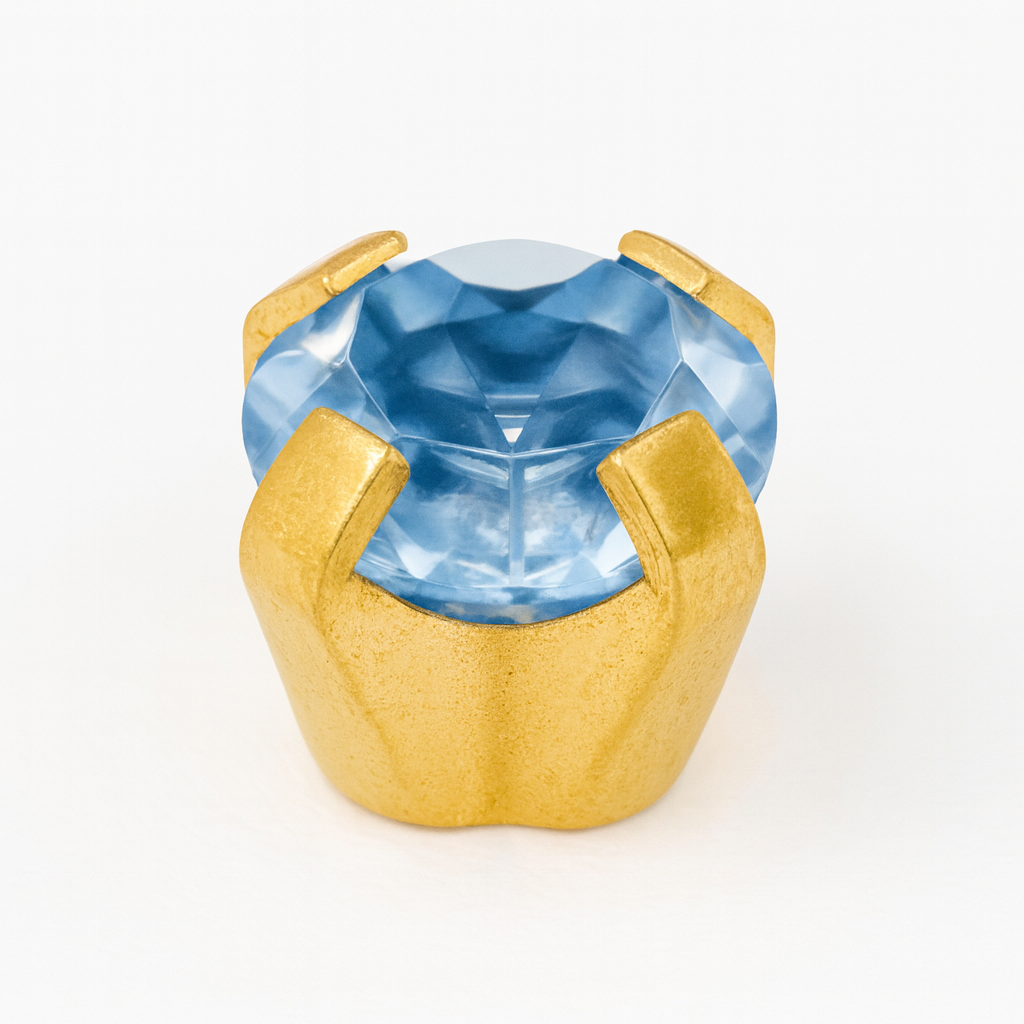 Caflon Safetec 9ct Claw Set Aqua CZ Ear Piercing Stud