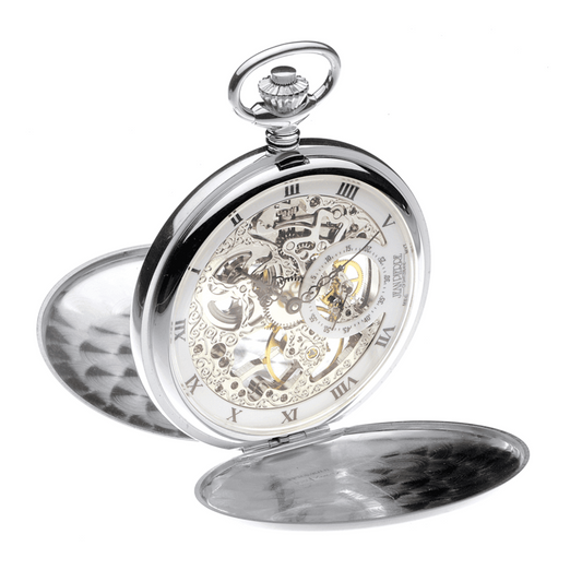 Double Hunter G146 Skeleton Pocket Watch