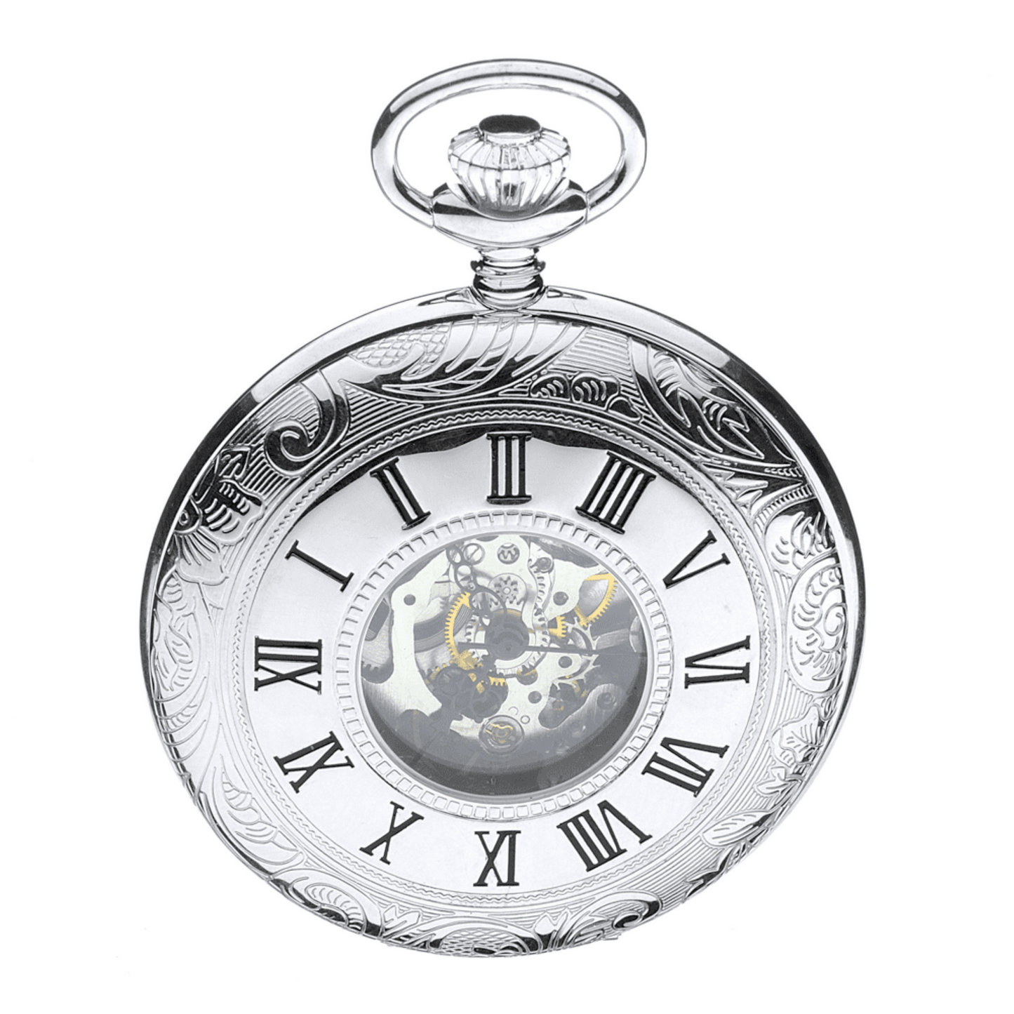 Half Hunter G155 Skeleton Pocket Watch