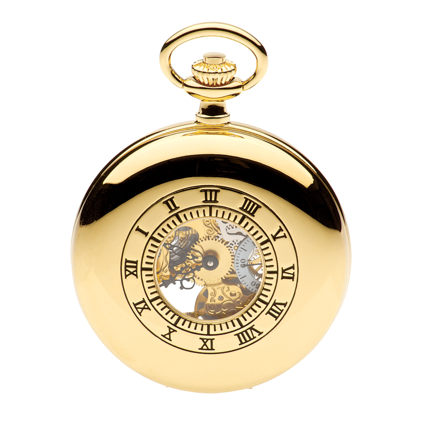 Half Hunter G303 PM Skeleton Pocket Watch