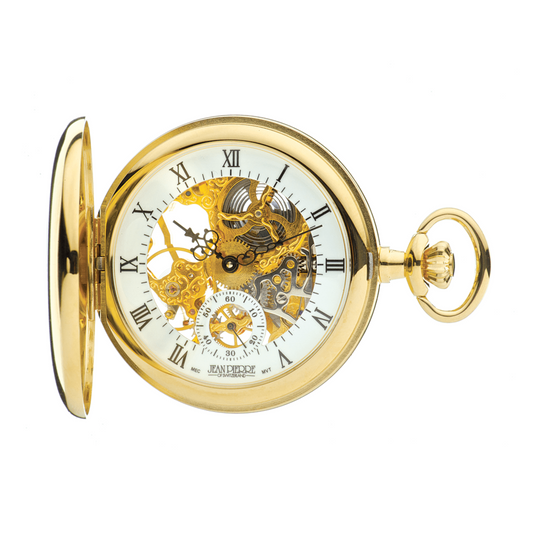 Half Hunter G303 PM Skeleton Pocket Watch